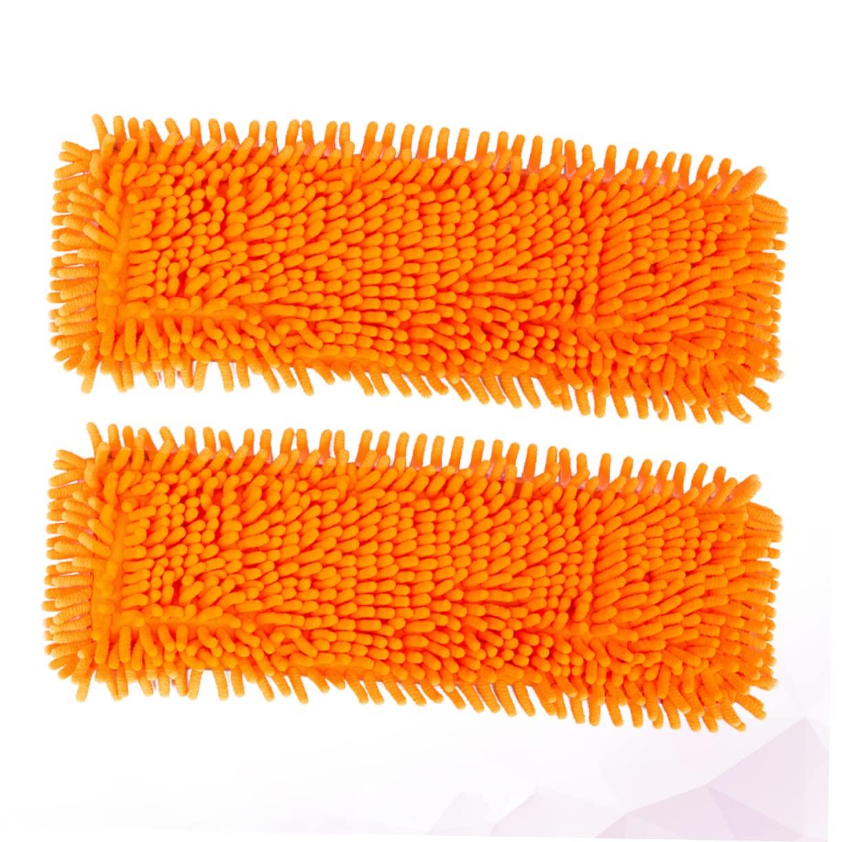 BESPORTBLE Microfiber Mop Pads, 2pcs Washable Mop Pads Reusable Replacement Mop Pads Flat Replacements Heads for Wet Or Dry Floor Cleaning and Scrubbing, 15.6inch