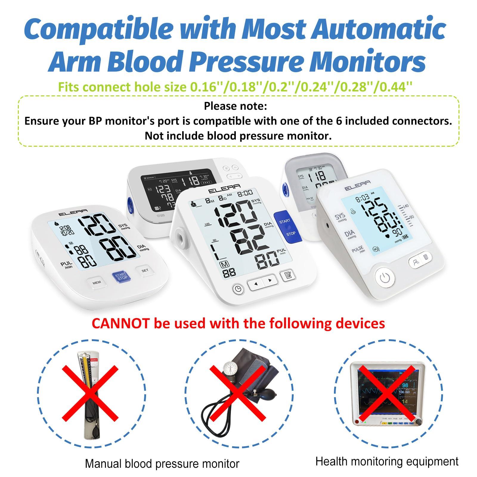 ELERA XXL Blood Pressure Cuff 9-24 (22-60CM) Compatible with All Automatic Blood Pressure Monitors, Extra Large BP Replacement Cuff for Big Arms - Includes 6 Connectors