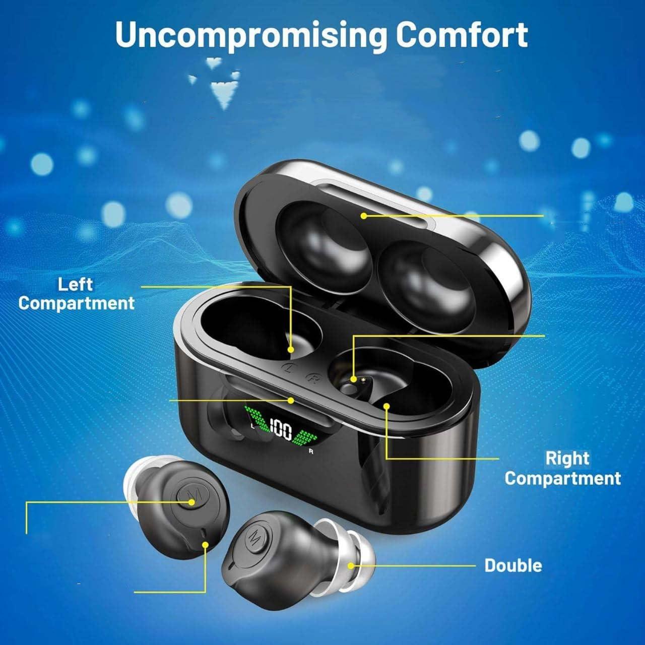 MEDca Rechargeable Hearing Aids with Bluetooth for Seniors and Adults - Digital Personal Sound Hearing Amplifiers Pair w/Charging HD LCD Carrying Case, Active Noise Cancelling, No-Programming, Easy to Use