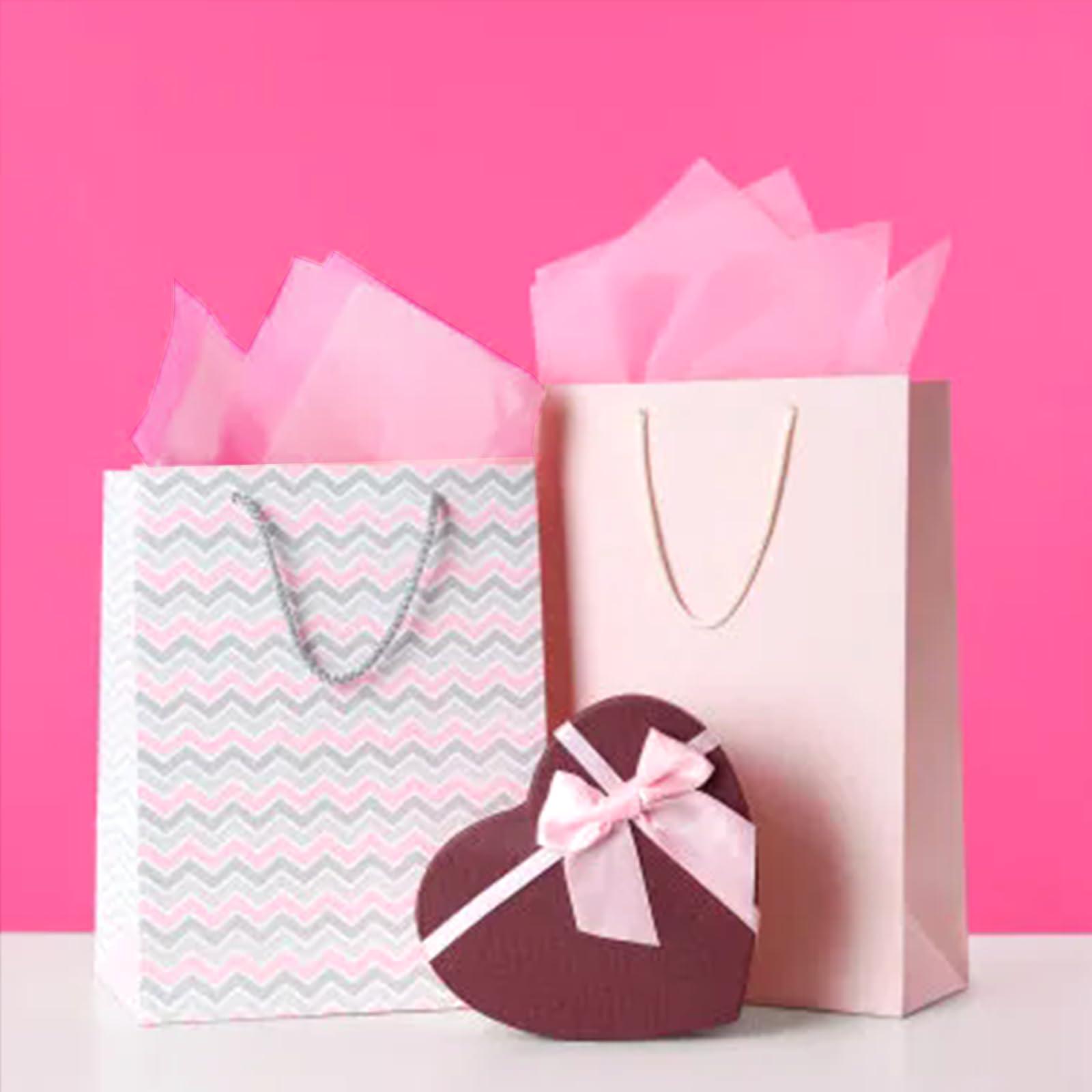 Sadaunbe Pink Tissue Paper 40 Sheets for Gift Bags Weddings Birthday Decoration Crafts DIY Packaging Wrapping Paper Bulk, 14 x 20 Inches