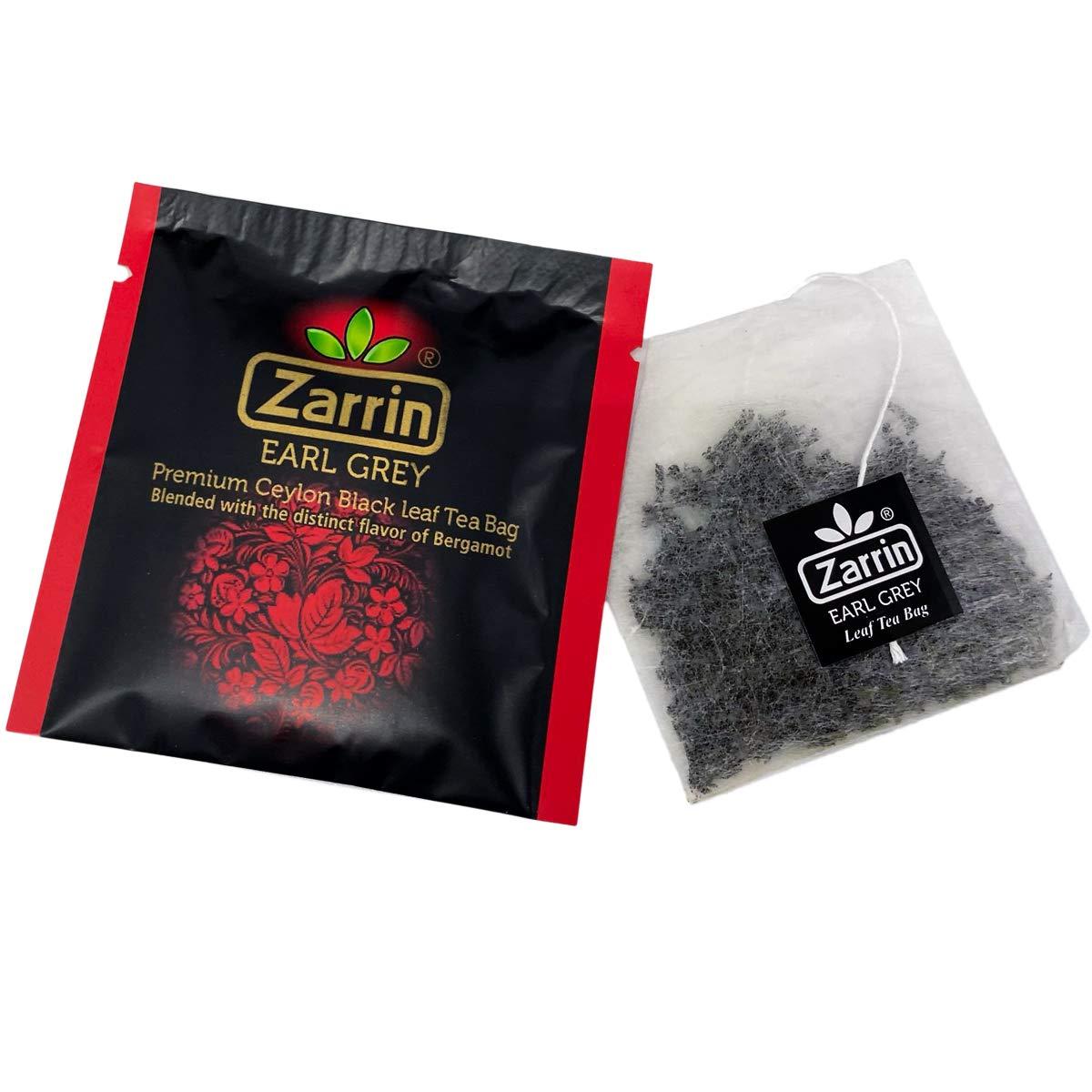 Zarrin Zarrin - Premium Ceylon Earl Grey Black Leaf Tea, 100 Individually Foil-wrapped Tea Bags