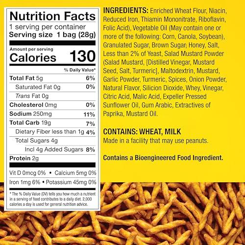 Dot\'s Homestyle Pretzels Dot\'s Pretzels Honey Mustard Seasoned Pretzel Twists, Healthy Kids Snacks, 1oz Grocery Sized Bag (10 Count)