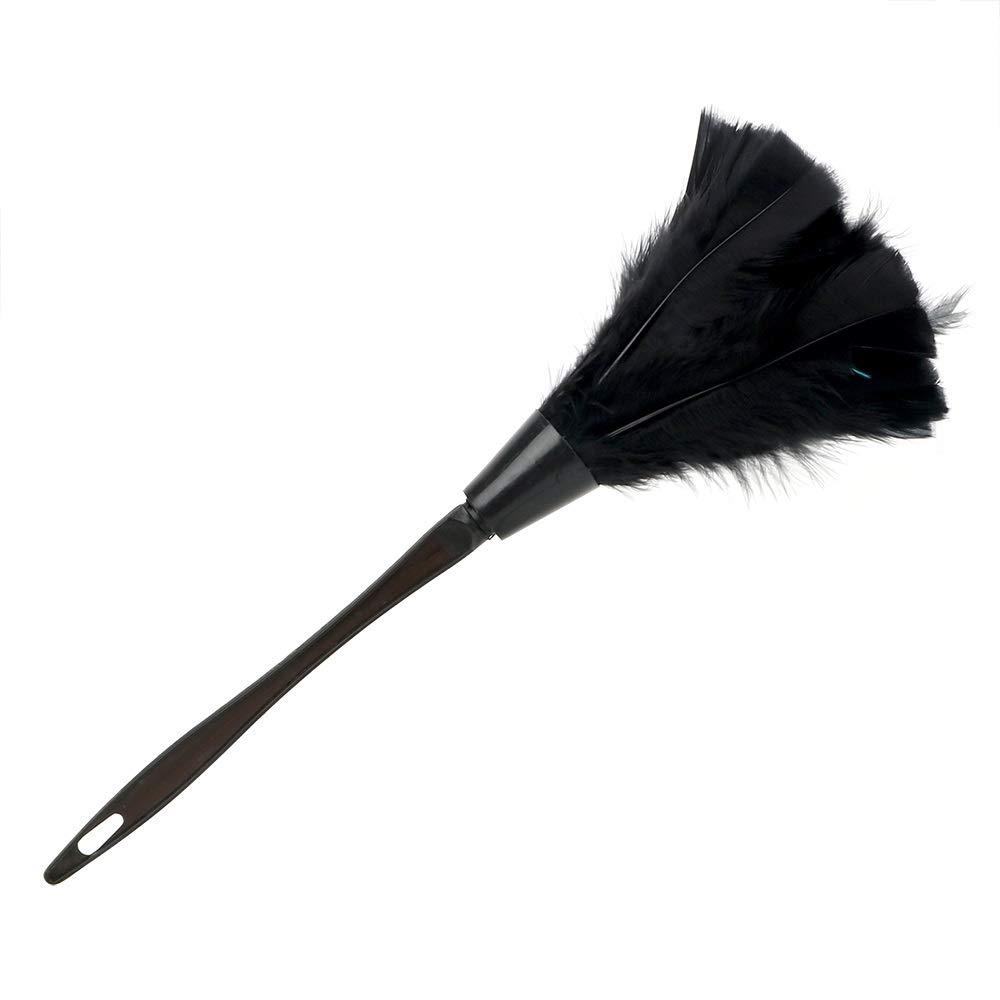 HZLXF1 Long Handle Dust Brush Household Home Cleaning Tools 4 Colors Soft Turkey Feather Duster For Furniture Car Clean (Color : Black)