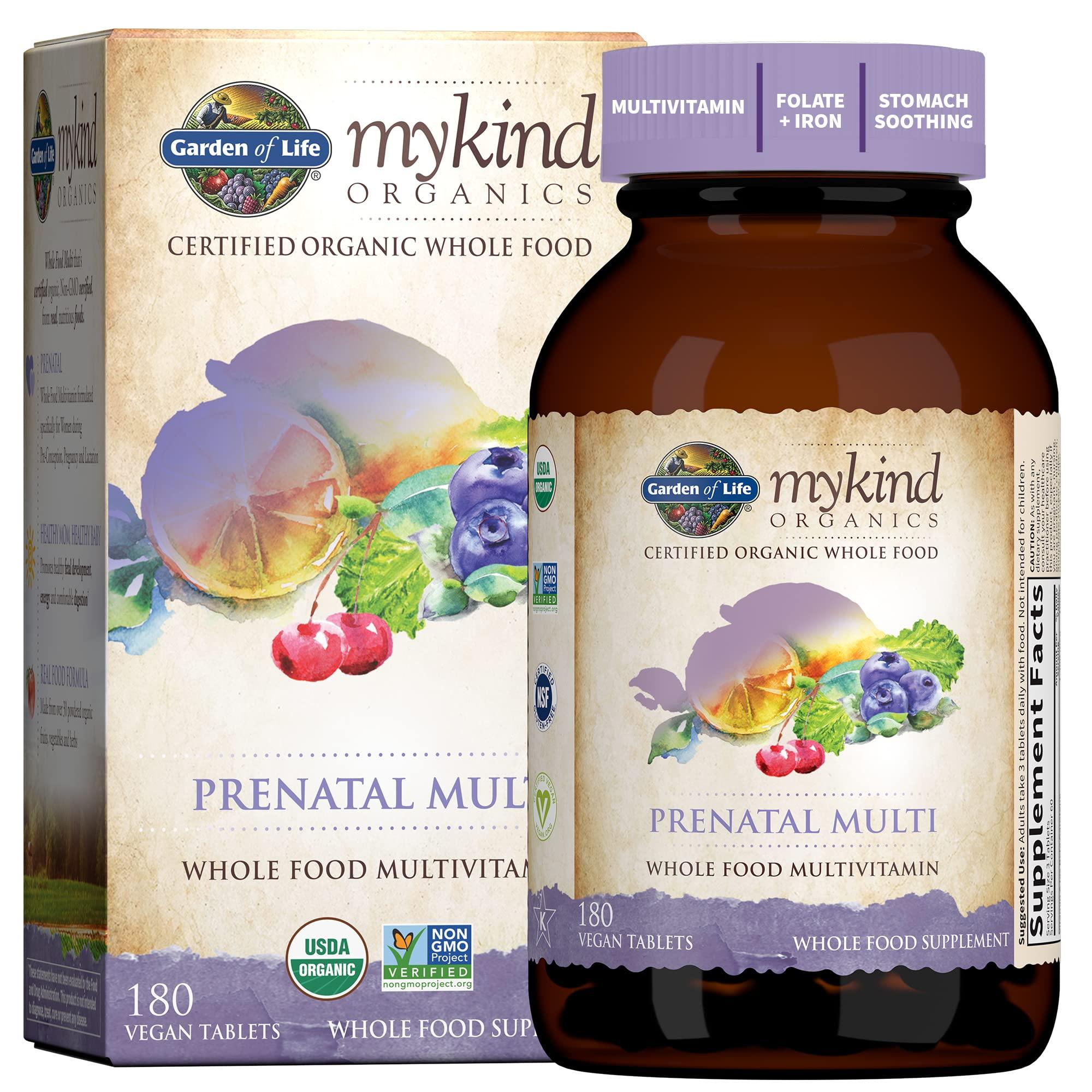 Garden of Life Garden of Life Organics Womens Prenatal Multivitamin with Vitamin D3 & Prenatal DHA Omega 3 Fish Oil - Minami Natural Prenatal, 60 Softgels