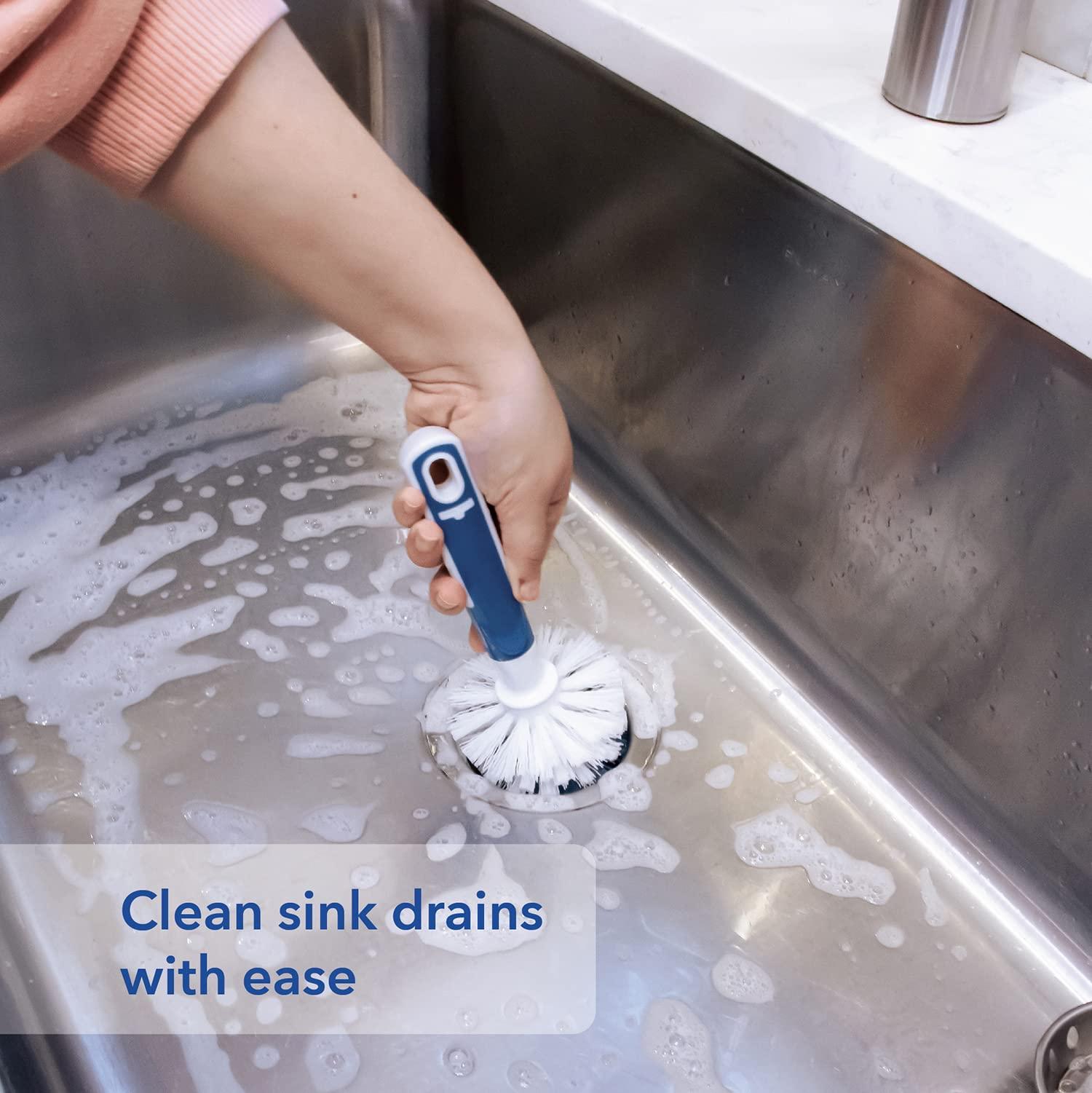 Unger Unger Sink & Dish Scrub Brush Kitchen Scrub Brush, Dish Washing Scrubber, Small Cleaning Brush, Kitchen Cleaning Supplies, Non-Scratch Bristles, Glassware, Pots, Pans, Tumblers, Drains & Disposals