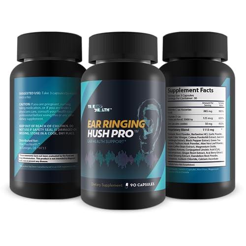 True You Health Ear Ringing Hush Pro - Tinnitus Relief for Ringing Ears - Hearing Support Supplement - Support Reduced Swelling & Improved Circulation for Ear Ringing Relief - Natural Formula Ear Ringing Pills