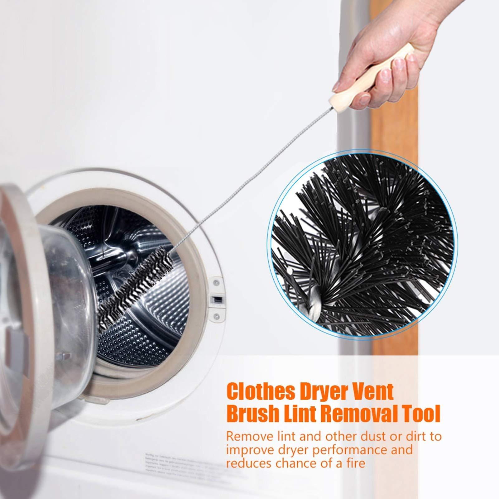 Weohoviy Clothes Dryer Vent Brush, Dryer Vent Cleaning BrushLong Flexible Rod Cleaning Tool for Dirt Dust Lint Blockage Removal