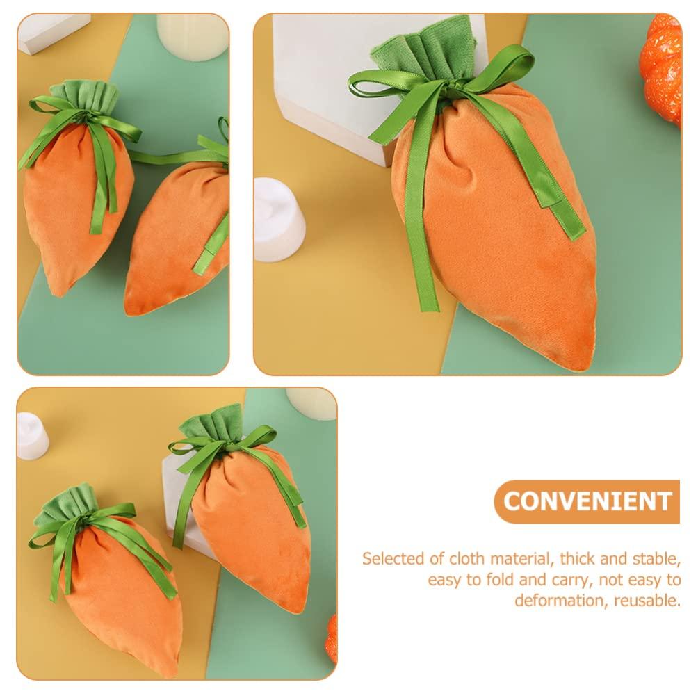 Didiseaon Didiseaon 4pcs Carrot Candy Bag Carrot Goody Bag Mini Carrot Treat Bags Easter Favor Bag Easter Bags Easter Goodie Bag Fabric Goody Bags Diy Sewing Bag Rabbit Eggs Cloth Child Food