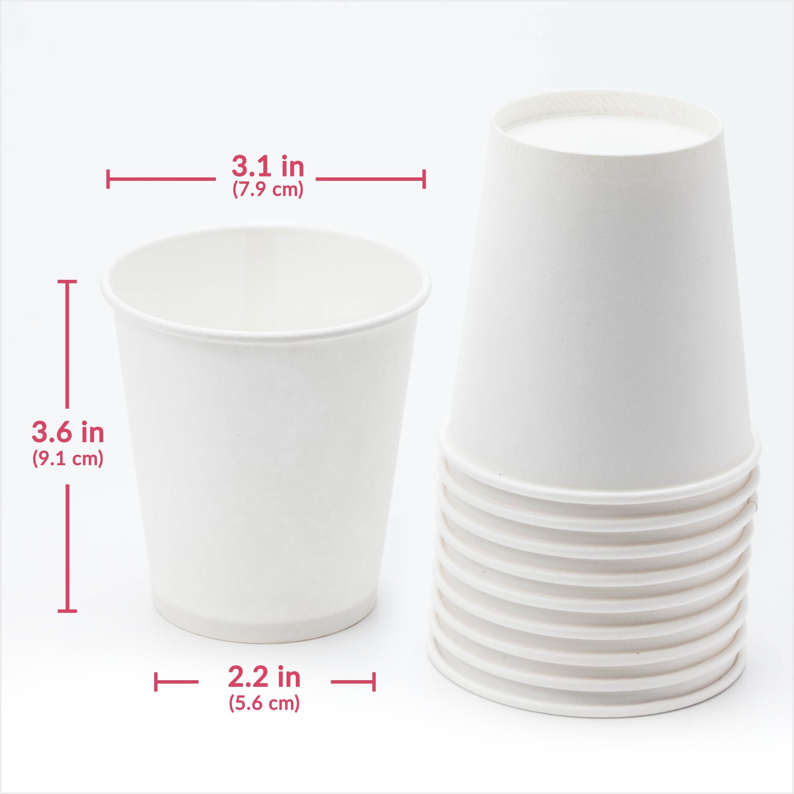 Prestee Prestee 500 Pack 3oz Paper Cups - Disposable Paper Cups, Paper Coffee Cups for Espresso Hot Cups, Disposable Mini Bathroom Cups, Disposable Mouthwash Cups, Small Snack Cups for Water, 3 oz Paper Cups