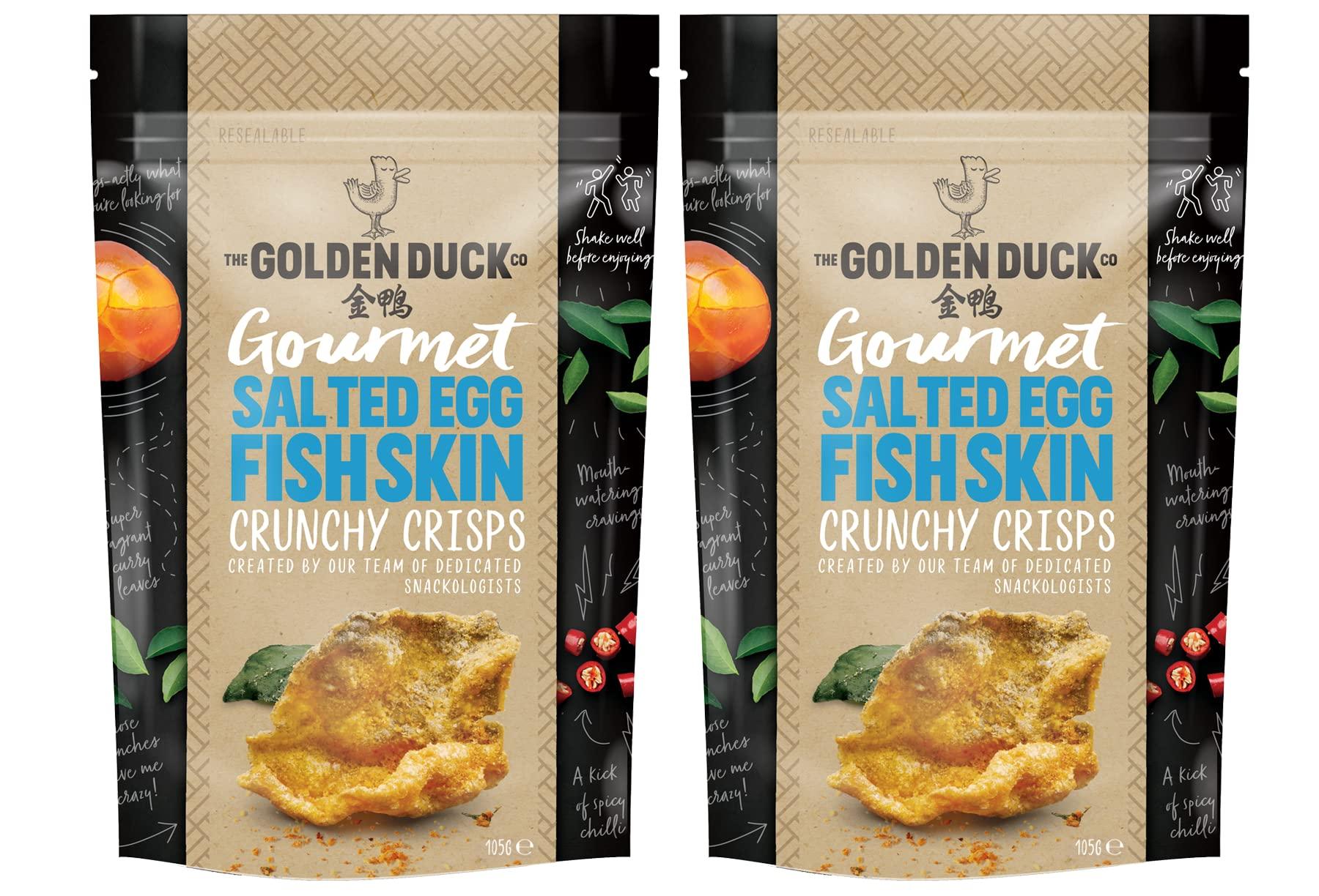 The Golden Duck The Golden Duck Gourmet Salted Egg Yolk Fish Skin Crisps Chips (2 Pack)
