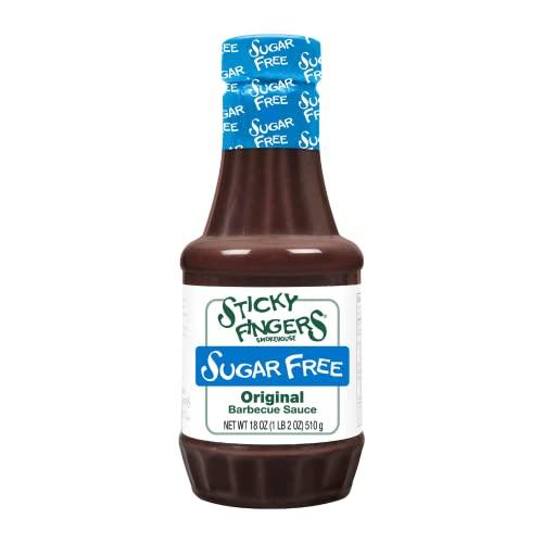 Sticky Fingers Sticky Fingers Sugar Free Barbecue Sauce, Original (18 Ounce, Pack of 2)