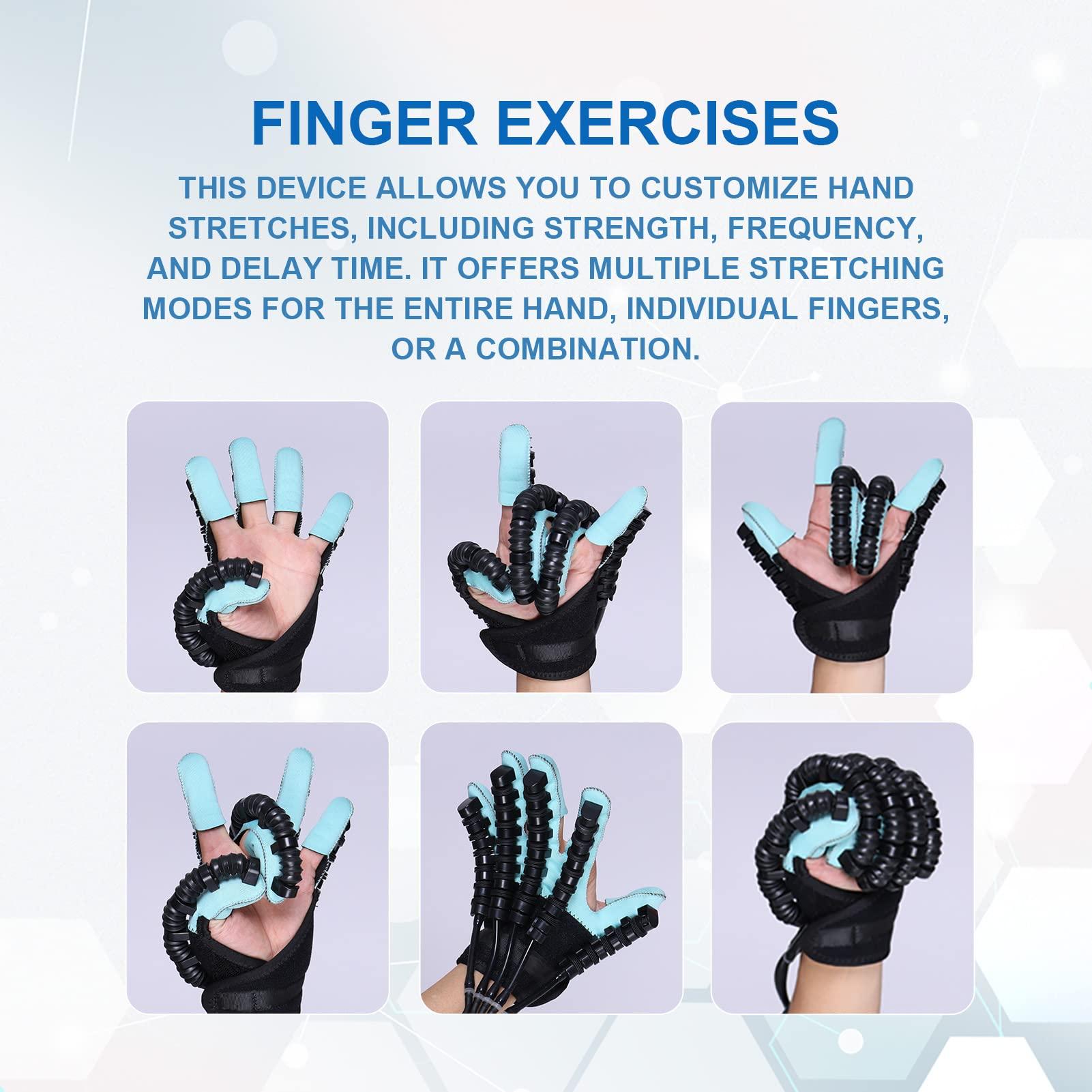 Nowinda Nowinda Rehabilitation Robot Gloves|Hemiplegia Finger Rehabilitation Trainer Robot Gloves-Stroke Hand Therapy Equipment for Home-Left Hand-XXL