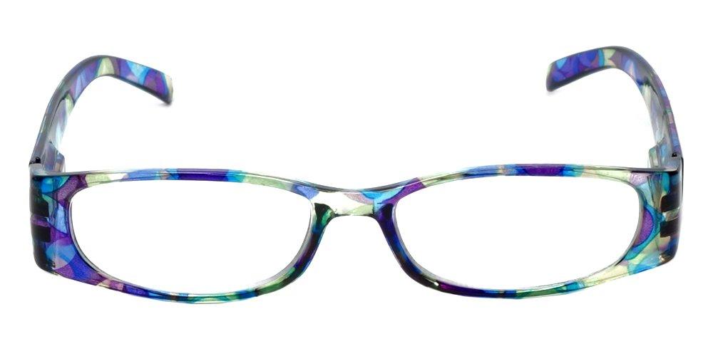 Calabria Calabria 759 Rectangular Colorful Reading Glasses +2.75 Purple Women Readers Stylish Eyeglasses Matching Soft Case Included