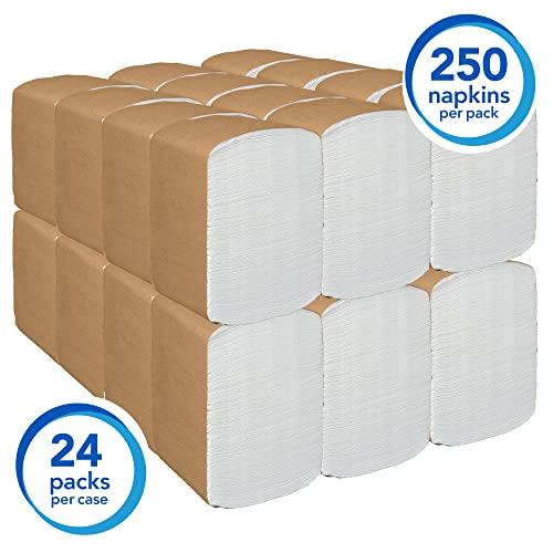 Scott Scott Professional Dinner Paper Napkins (98740), Disposable, White, 1/8 Fold, 1-Ply, 12 x 13 (Unfolded), 24 Packs of 250 Dinner Napkins (6,000 / Case)