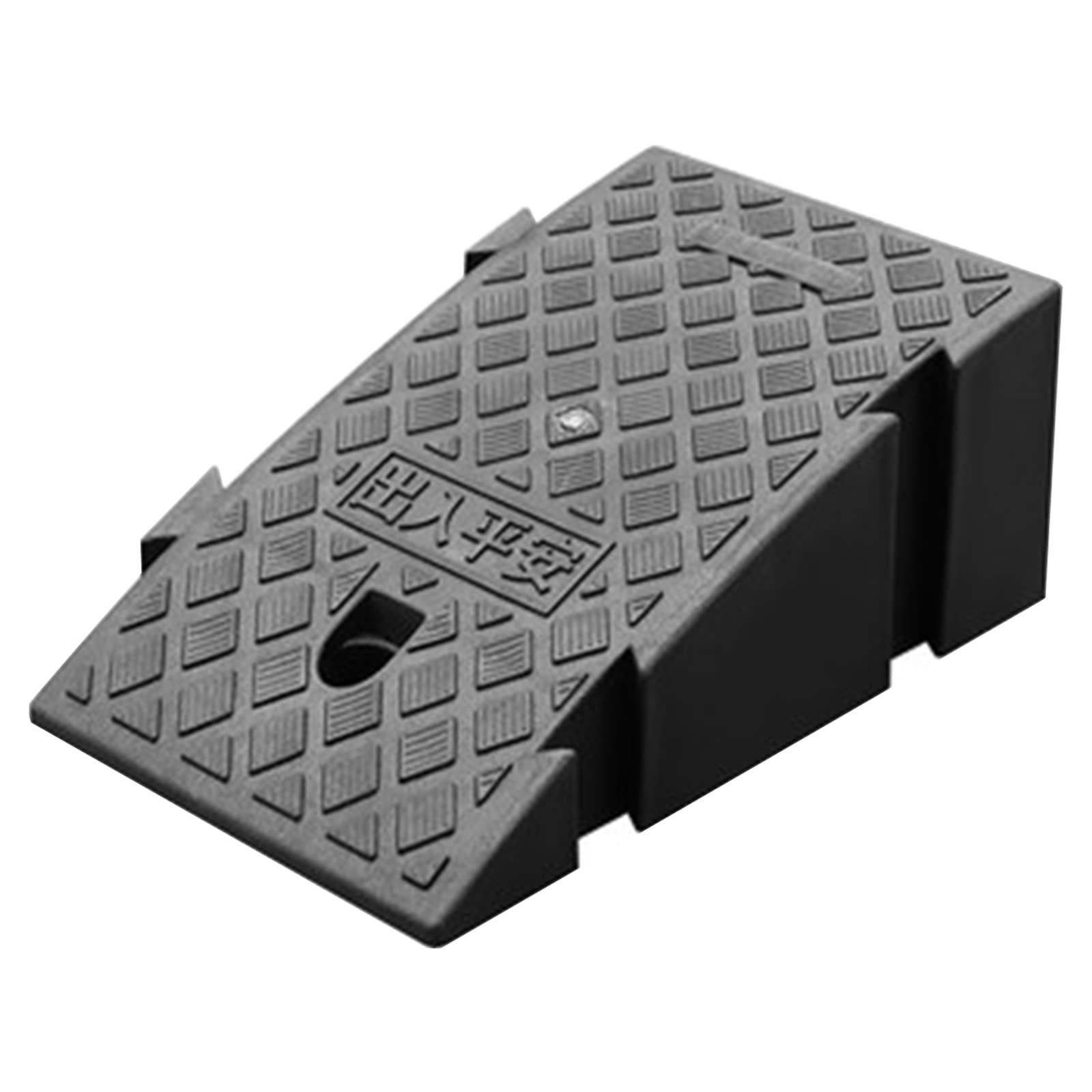 JYDQM Portable Doorway Ramp Threshold Ramp Plastic 6/7 in Rise, Outdoor Front Door Entry Ramps for Elderly Toddlers Pets, Sturdy Wheelchair Ramp Curb Slope, Load 2 Ton(Color:Black,Size:25x45x19(9.8x17.7x7.5