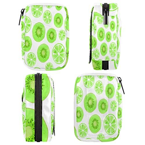 bisibuy Green Kiwi and Lime Pill Case Weekly Medicine Organizer with Travel Bag Seven-Day Pill Box Vitamin Supplement Box Fish Oil Pills Holder
