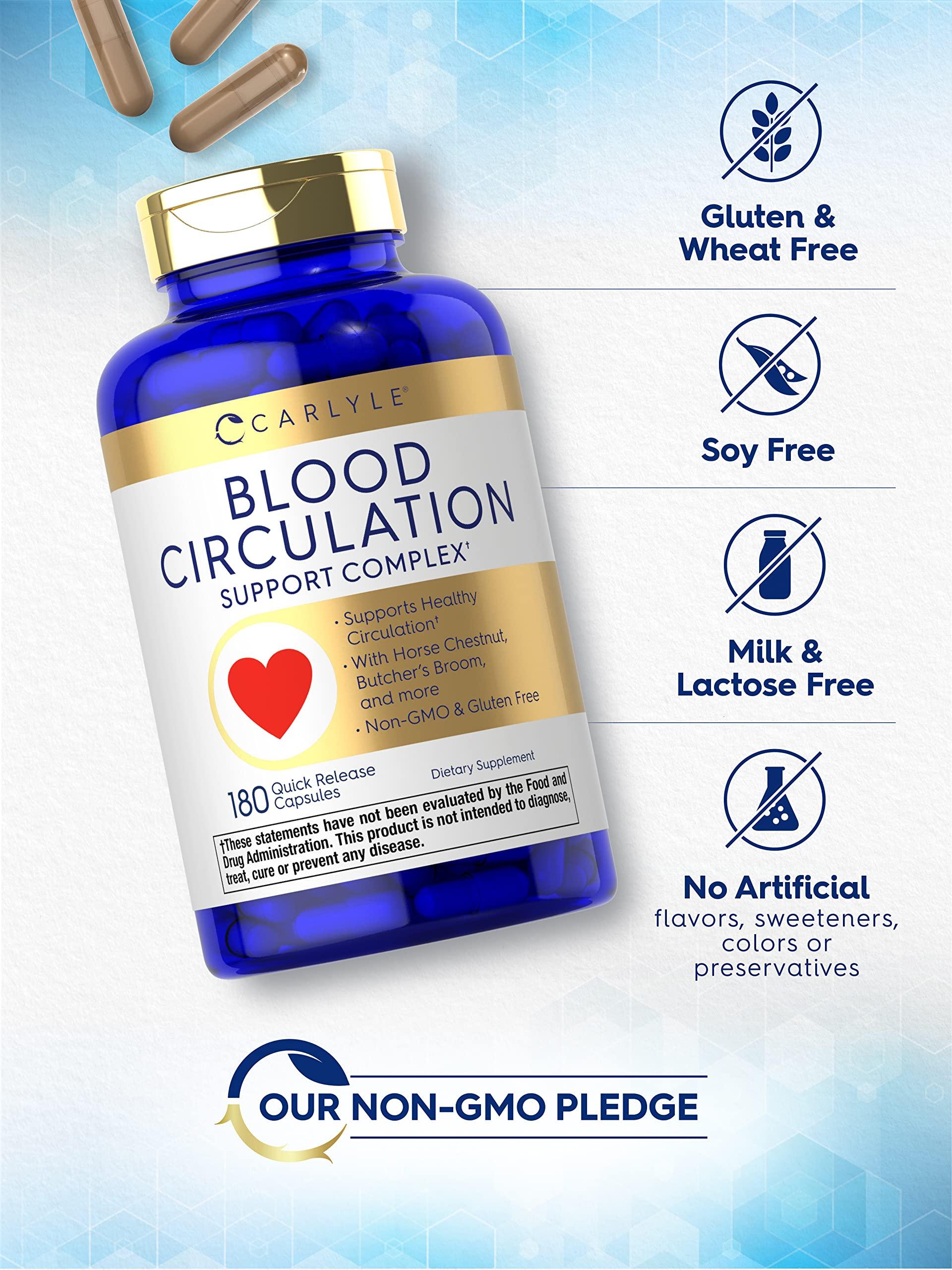 Carlyle Carlyle Blood Circulation Supplement | 180 Capsules | Supports Healthy Circulation | Non-GMO, Gluten Free