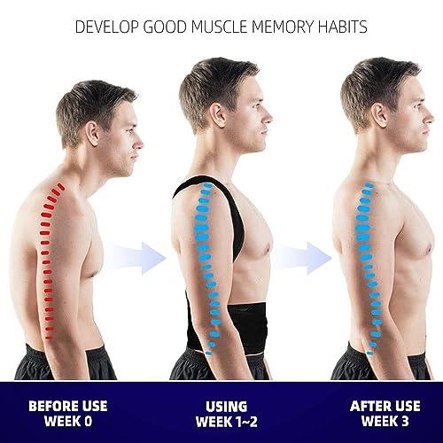 LUXRUB Posture Corrector Back Brace For Men And Women, Adjustable Lumbar Support For Posture Improving And Pain Relief, Full Back Support Belt For Neck, Shoulder, Waist Pain (Color : Black, Size : Large)