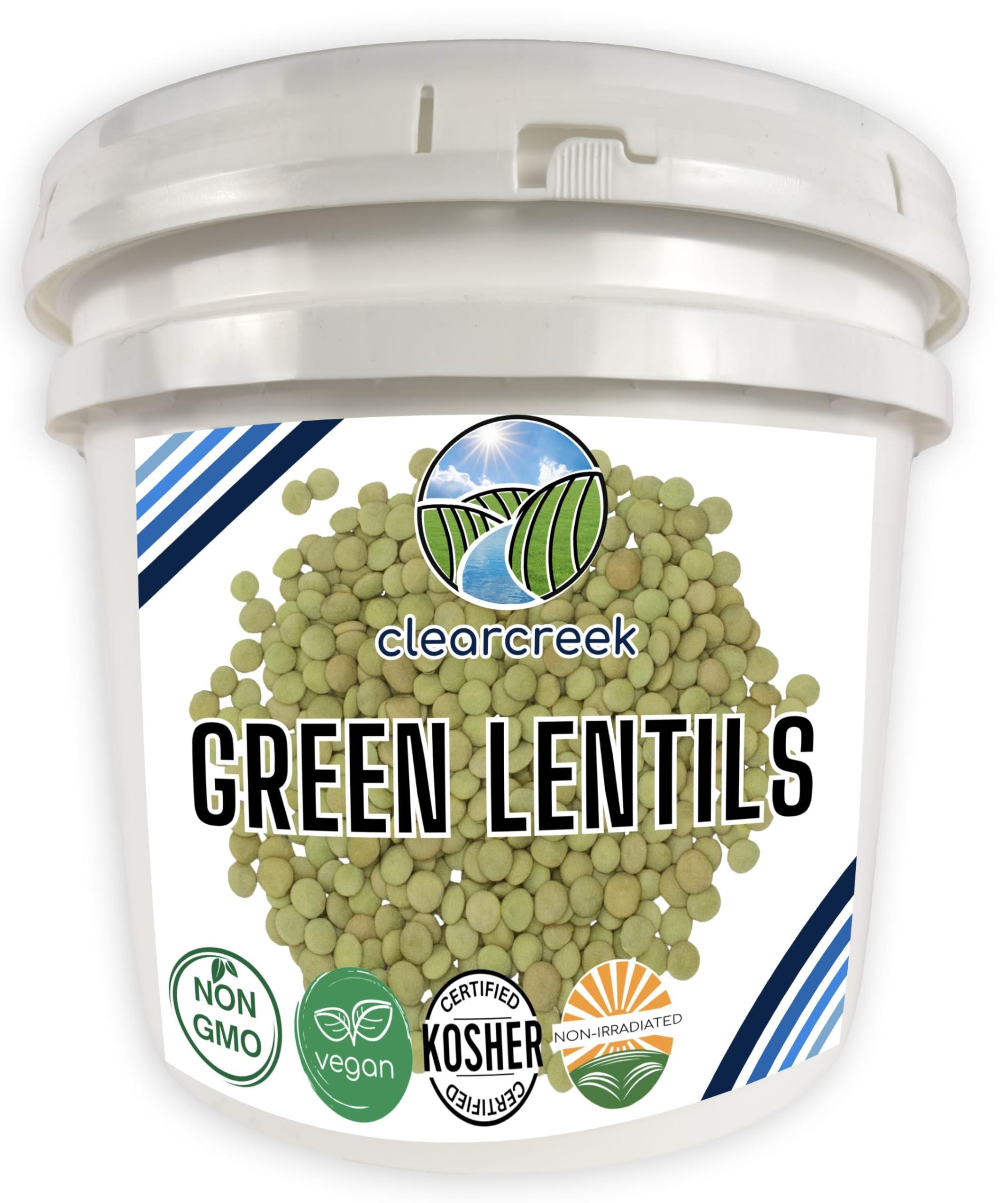 Palouse Brand Green Lentils | 25 LBS | Emergency Food Storage Bucket | Non-GMO | Vegan | Bulk