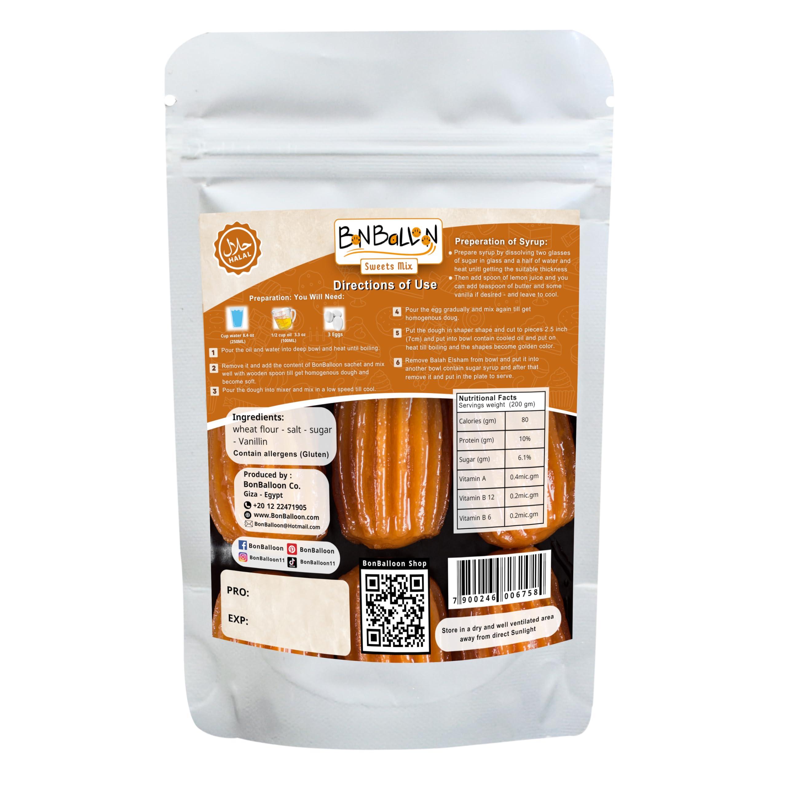 Generic Balah El Sham Tulumba Mix Powder Dessert Elsham Arabian Al Sham Sweets Alsham Arab Desserts Sweet Easy To Prepare Delicious Taste Easier Cooking Kosher Halal (1 Pack = 7.05 oz / 200 gm)