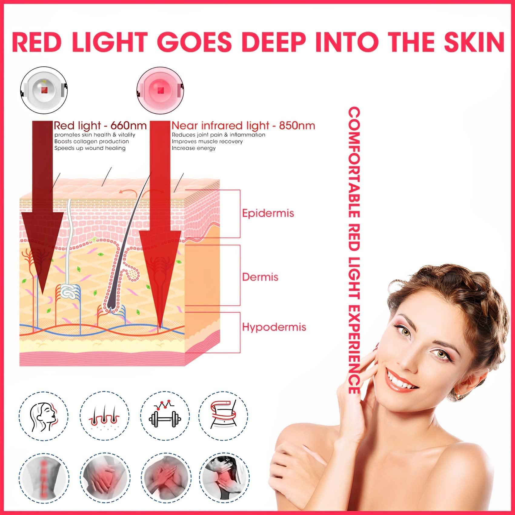DMMBMFC DMMBMFC Red Light Therapy Lamp-54W 18 LED Infrared Light Therapy Device with Adjustable Lamp Holder, 660nm Red and 850nm Near Infrared Red Led Light for Skin and Pain Relief (Red2)