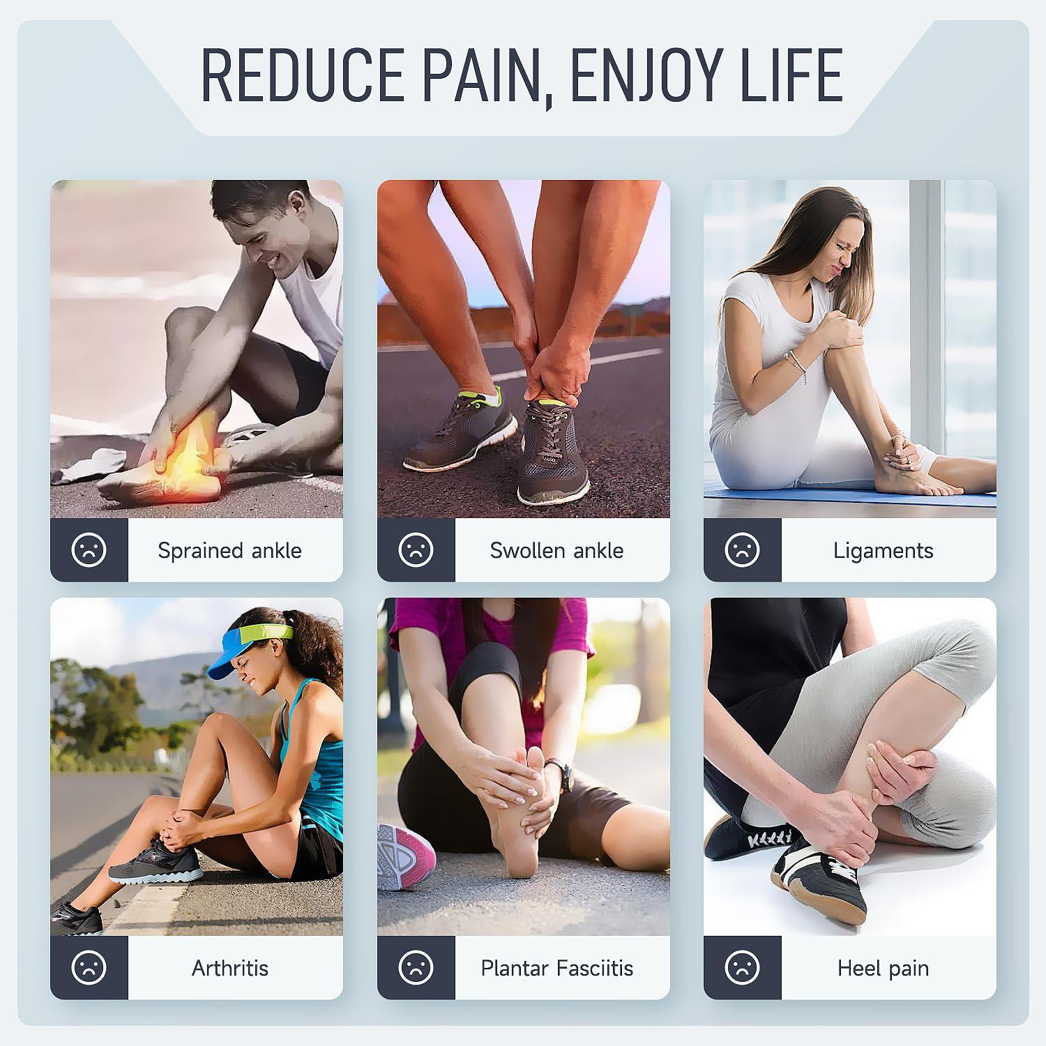 Domaste Domaste Ultra Thin Ankle Wraps Ankle Brace for Men Women, Adjustable Ankle Straps for Arch, Sprained Foot, Tendinitis, Football, Basketball, RunningViolet, Pack of 1