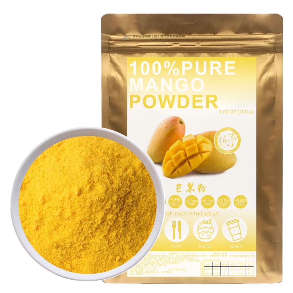 Plant Gift 100% Natural Pure Mango Powder 100g/3.52oz Mango Powder for Smoothies, Shakes, Baking & Drinks,| Free from Preservatives, No Added Sugar