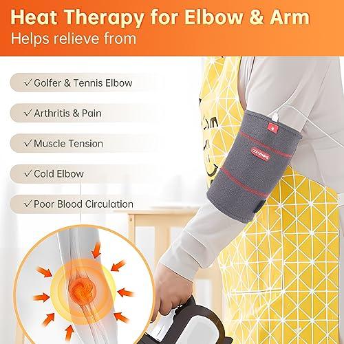 comfheat Comfheat Elbow Heating Pad Wrap for Joint Pain USB Heated Elbow Brace for Tendonitis and Tennis Elbow Portable Moist Heat Therapy Elbow Sleeve Adjustable Temperature (Non-Chargeable)