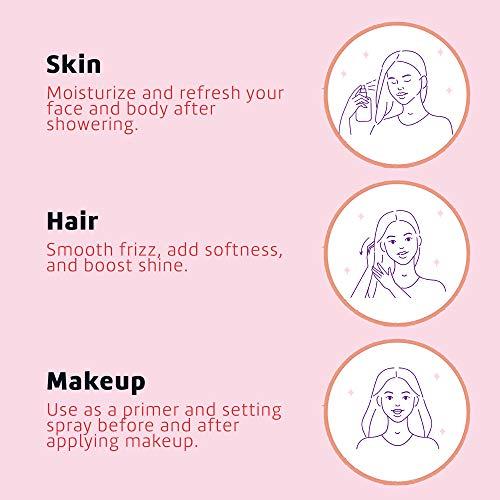 De La Cruz De La Cruz Rose Water and Glycerin Spray for Face - Rosewater Facial Toner and Moisturizer Mist for Skin and Hair 8 fl oz (236 mL)