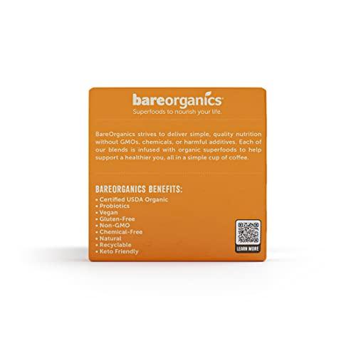 BareOrganics BareOrganics Focus Coffee Pods With Superfoods & Probiotics | Keurig K-Cup Compatible | USDA Certified Organic, Vegan, Non-GMO & Recyclable Single Serve 10ct (Pack of 6)
