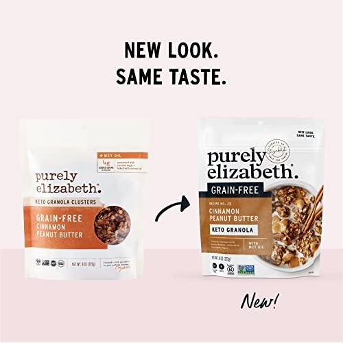 purely elizabeth. Purely Elizabeth, Cinnamon Peanut Butter, Keto Granola with MCT Oil, Grain-Free (3 Ct, 8oz Bags)