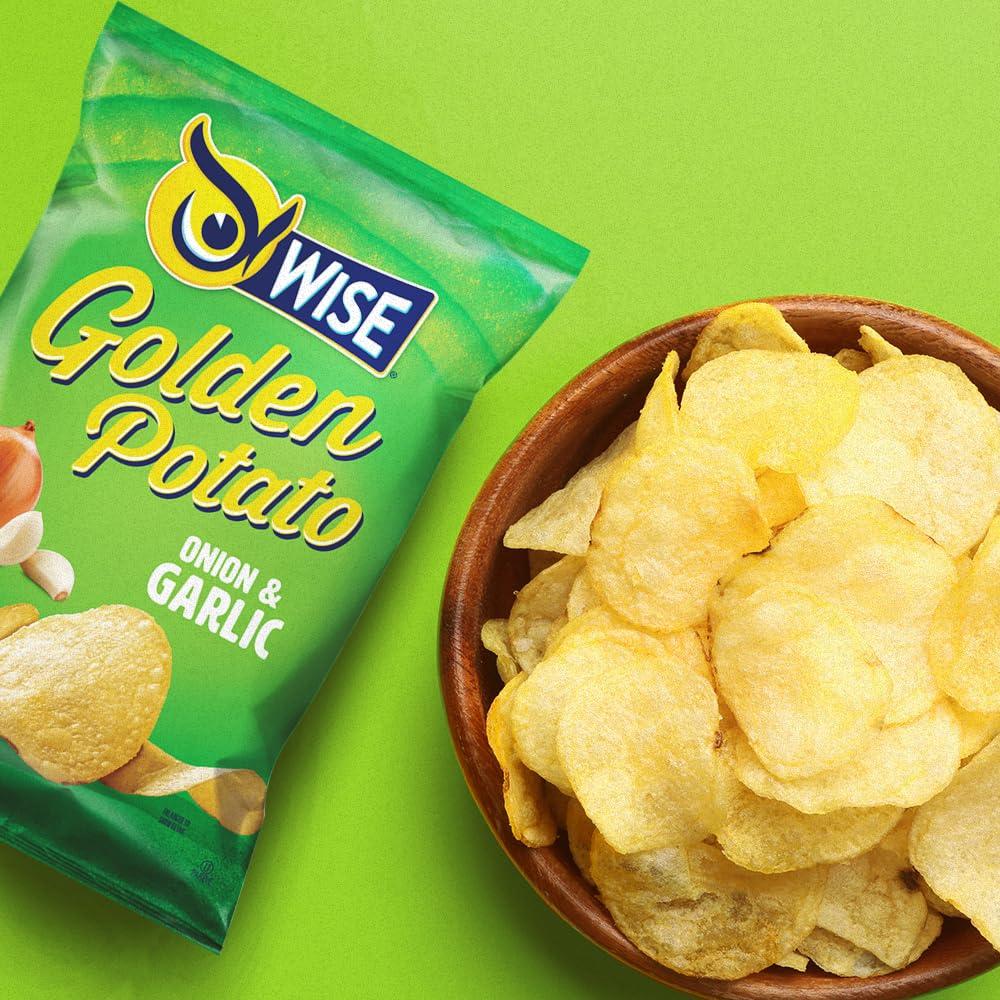Wise Wise Snacks Onion and Garlic Potato Chips Bulk Snack for Fun and Tasty Snacking 0.75 Ounce 40 Count, Gluten Free, 0g Trans Fat, No Preservatives
