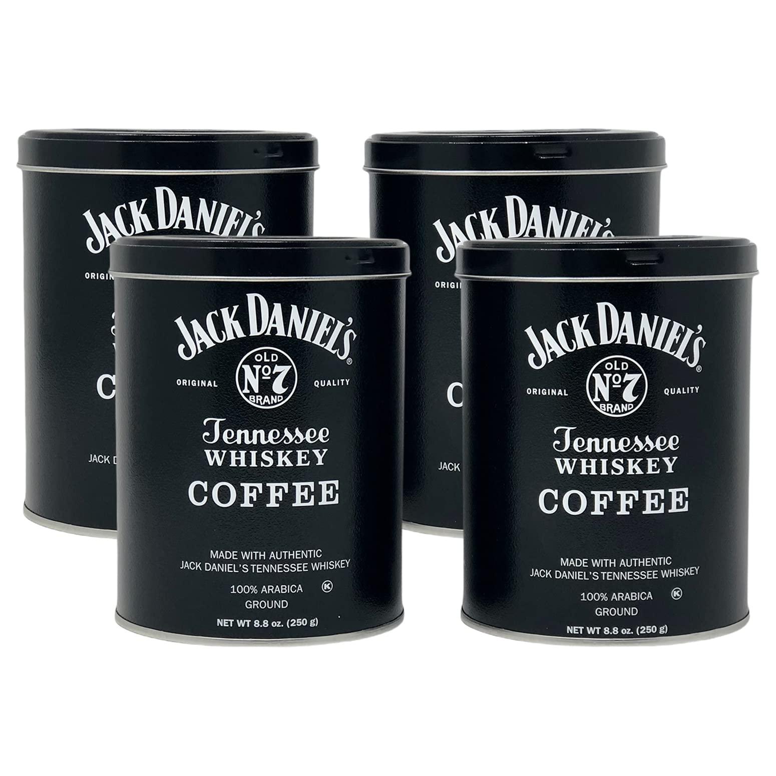 Lara's Gourmet Passions Jack Daniels Coffee (4 Pack, 8.8oz Each) Bundled with Complimentary Measuring Spoon - 100% Arabica, Medium Roast, Ground Gourmet Coffee, Kosher