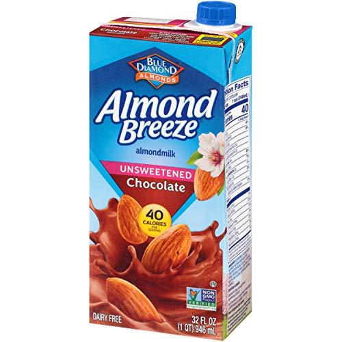 Blue Diamond Almonds Almond Breeze Dairy Free Almondmilk, Unsweetened Chocolate, 32-Ounce Boxes (Pack of 12)