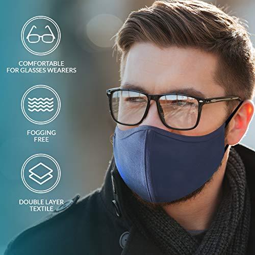 TUFF SPORTS WEAR TUFF Face Mask Adult Large Size 3 Pack- C Shaped Design Making Breathing Easier and Comfortable on Skin - USA Made ( Large Size MIX COLOR 3 Pack)