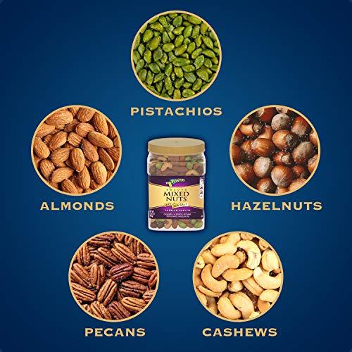 Planters PLANTERS Deluxe Salted Mixed Nuts, Party Snacks, Plant-Based Protein (34oz + 15.25oz)