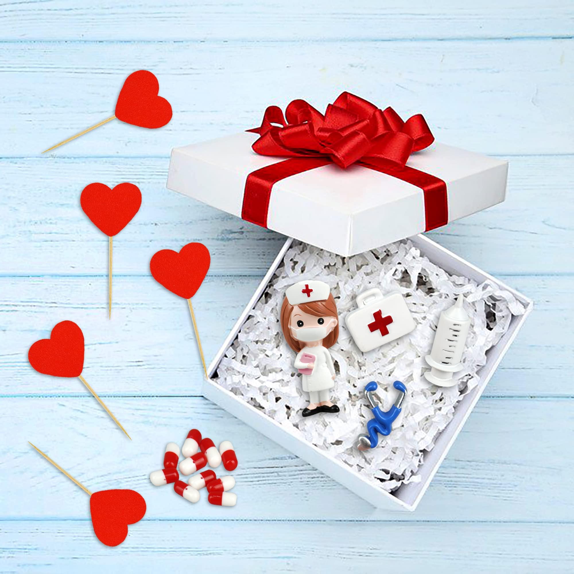 BANBALLON 19PCS Nurse Cake Toppers Nursing Cupcake Toppers Medicine Stethoscope Medical Instruments Decorations for Medical Rn Doctor Nurse Themed Party Supplies Nursing Graduation Cupcake Decorations