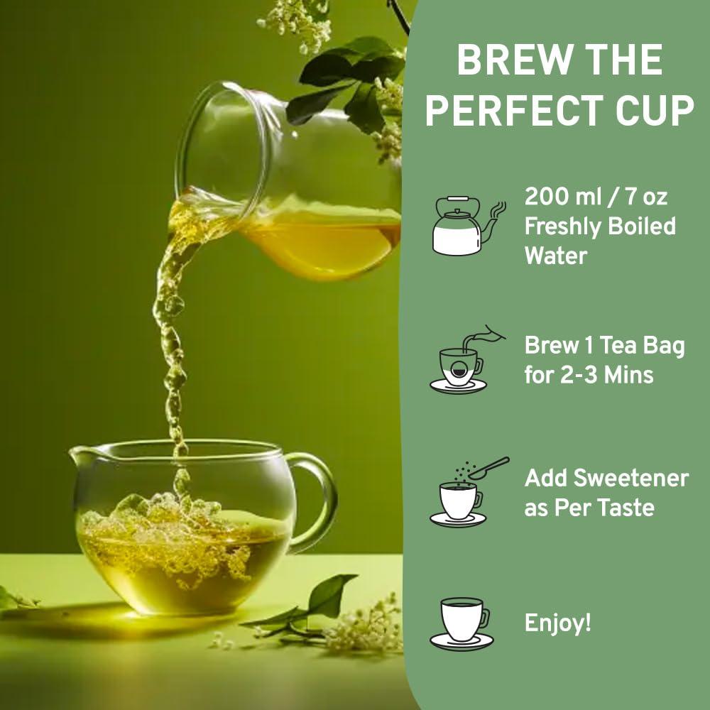 HANDPICK HANDPICK, Organic Green Tea Bags - 100 Eco-Friendly Tea Bags | USDA Organic | Resealable Pack for Freshness | Delicate & Flavory | Direct From India