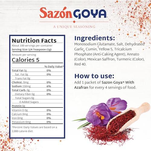 Goya Goya Foods Sazón Seasoning With Azafran 3.52 Ounce (Pack of 3)