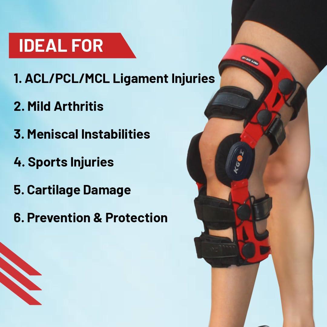 KGOI KGOI Knee Brace for Acl/Ligament/Sports Injuries/Arthritis (OA)/Knee Joint Pain Relief for Men & Women (Size-22) Check Size Chart for Best Fit (Pic-2&3)