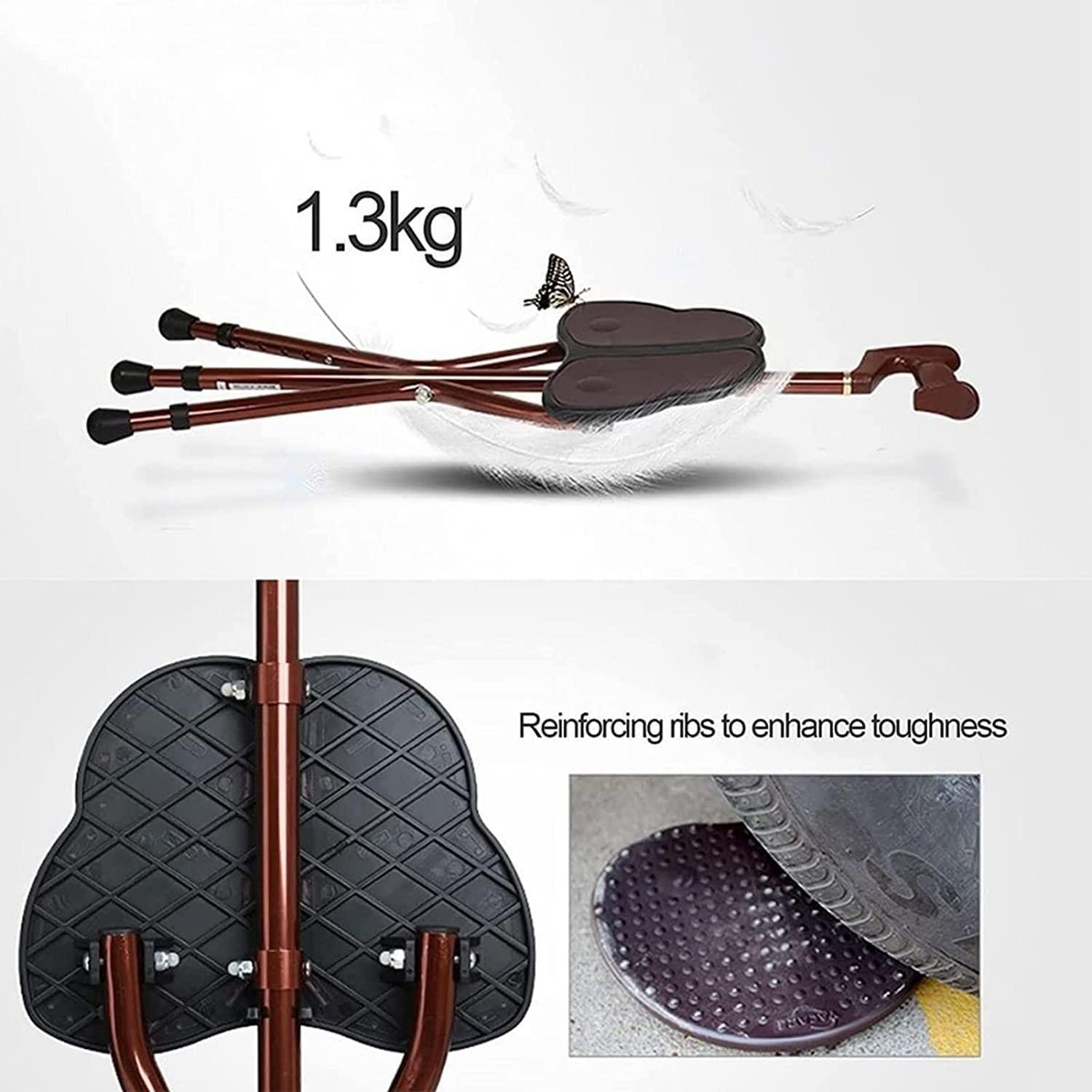 SYALEO SYALEO Crutches Tripod Crutch Chair for Elderly Aluminum Five-Speed Adjustment Walking Stick with Butterfly-Shaped Seat Lightweight Foldable Cane for Walking Load-Bearing 100kg Mobility Aid Cane