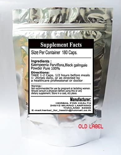 THAI LANNA INDUSTRY Kaempferia Parviflora-Black Ginger-Black Galangal-krachai Dum in Thai 500 Mg. 180 Caps.from Thailand