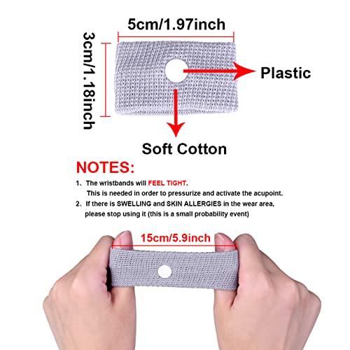 Zingso Zingso Anti Nausea Travel Sickness Wristbands, 2 Pairs Motion Sickness Bands for Kids & Adults Natural Acupressure Nausea Relief Wristbands for Car Sea Flying Trip (Pink+Pink)