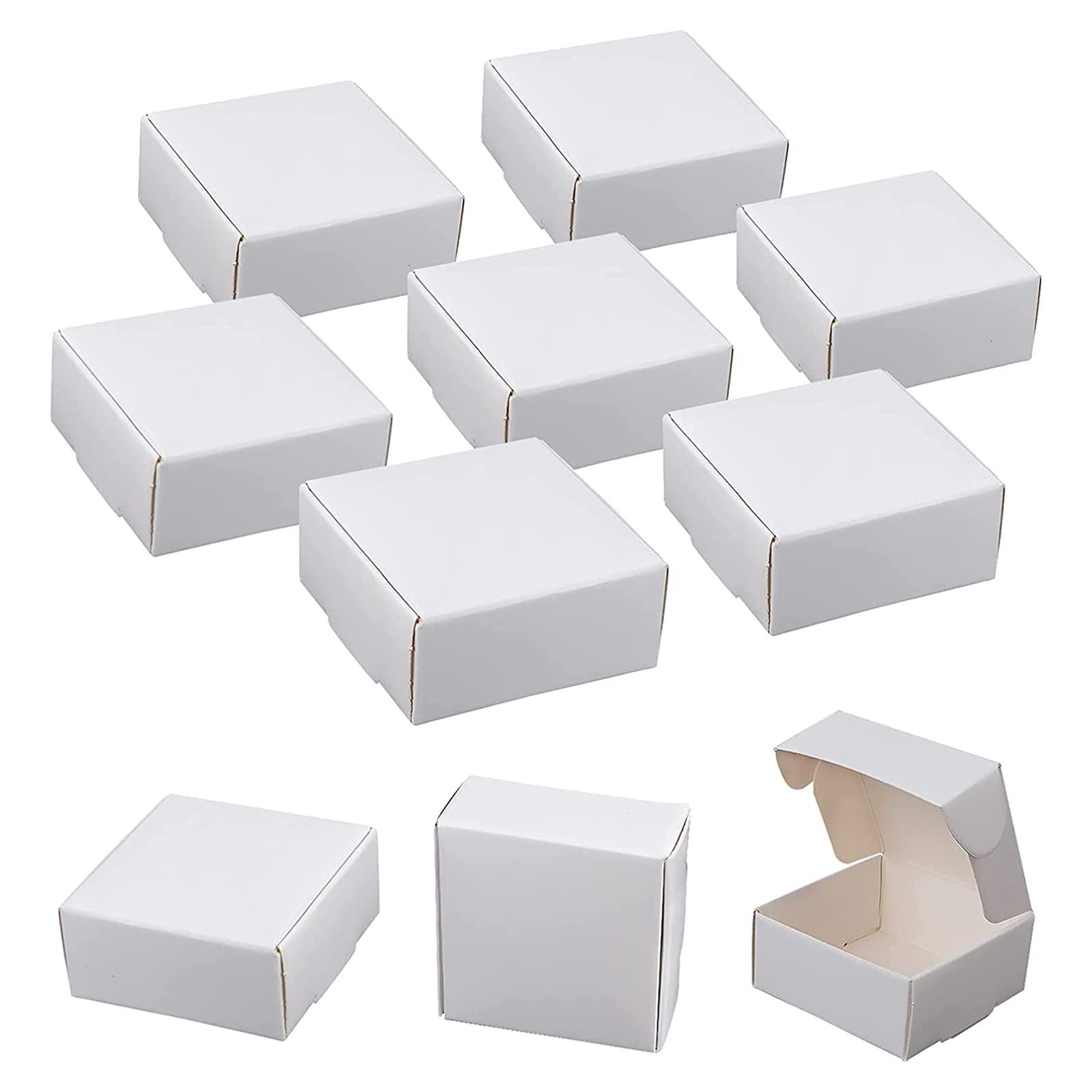Sdootjewelry Sdootjewelry Small Gift Boxes, 1.57 1.57 0.98 Kraft Gift Boxes Bulk, 100 Pack Ring Boxes Bulk, Small Cardboard Boxes for Jewelry Packaging, White