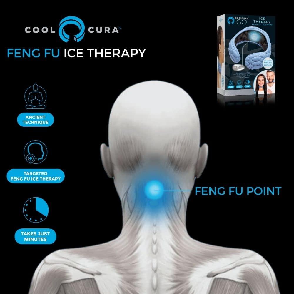 CoolCura CoolCura GO, Ice Therapy Device, Relax with Feng Fu Ice Therapy, Cold Therapy Ice Neck Wrap, Headache Relief, Stress Relief, Anxiety Relief, Relaxation Neckband