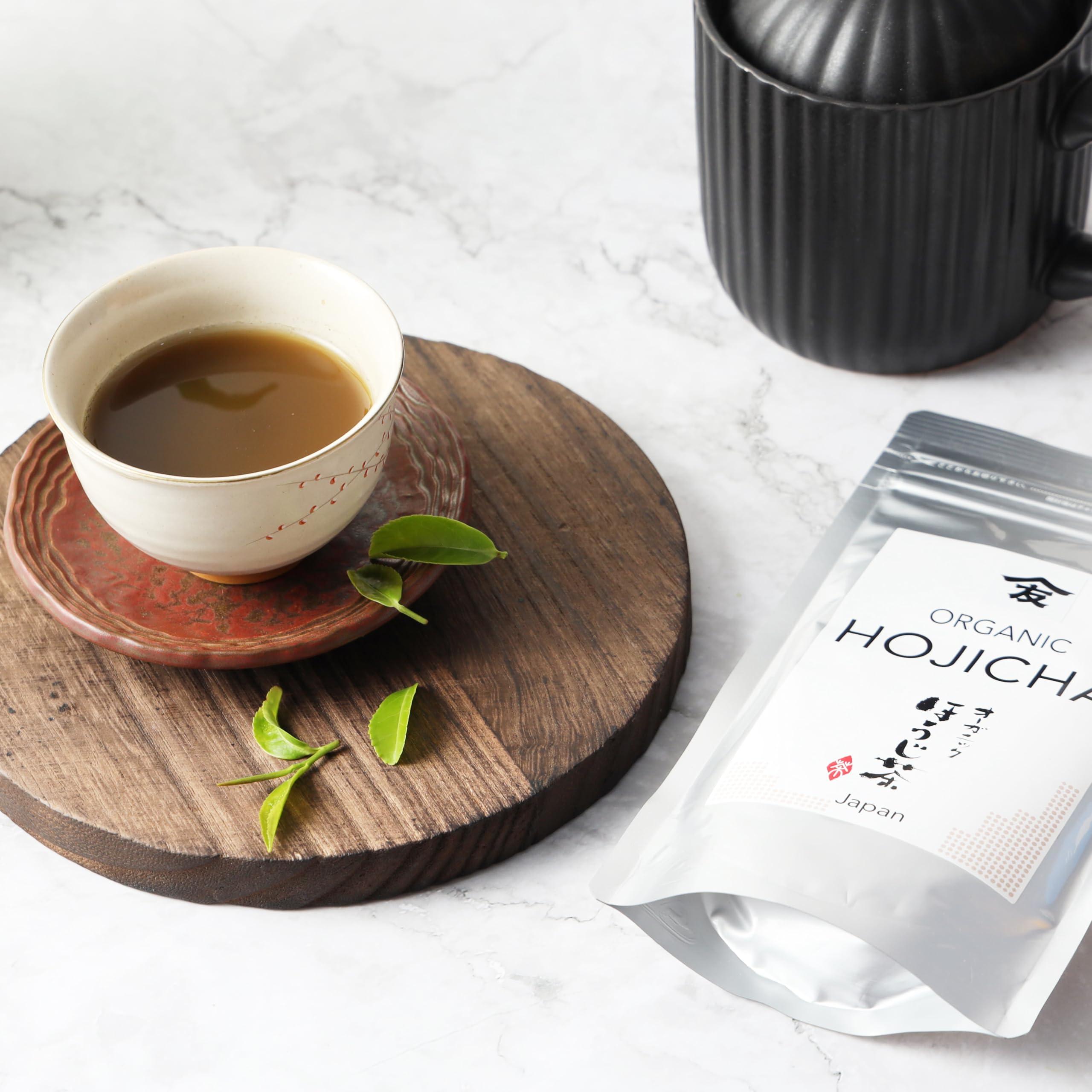 TOMOSAN TOMOSAN Hojicha Tea - Japanese Organic Loose Leaf Premium Green Tea - Roasted Kukicha & Sencha Blend, Low Caffeine, USDA Certified, Uji-Kyoto, 100g/3.5oz