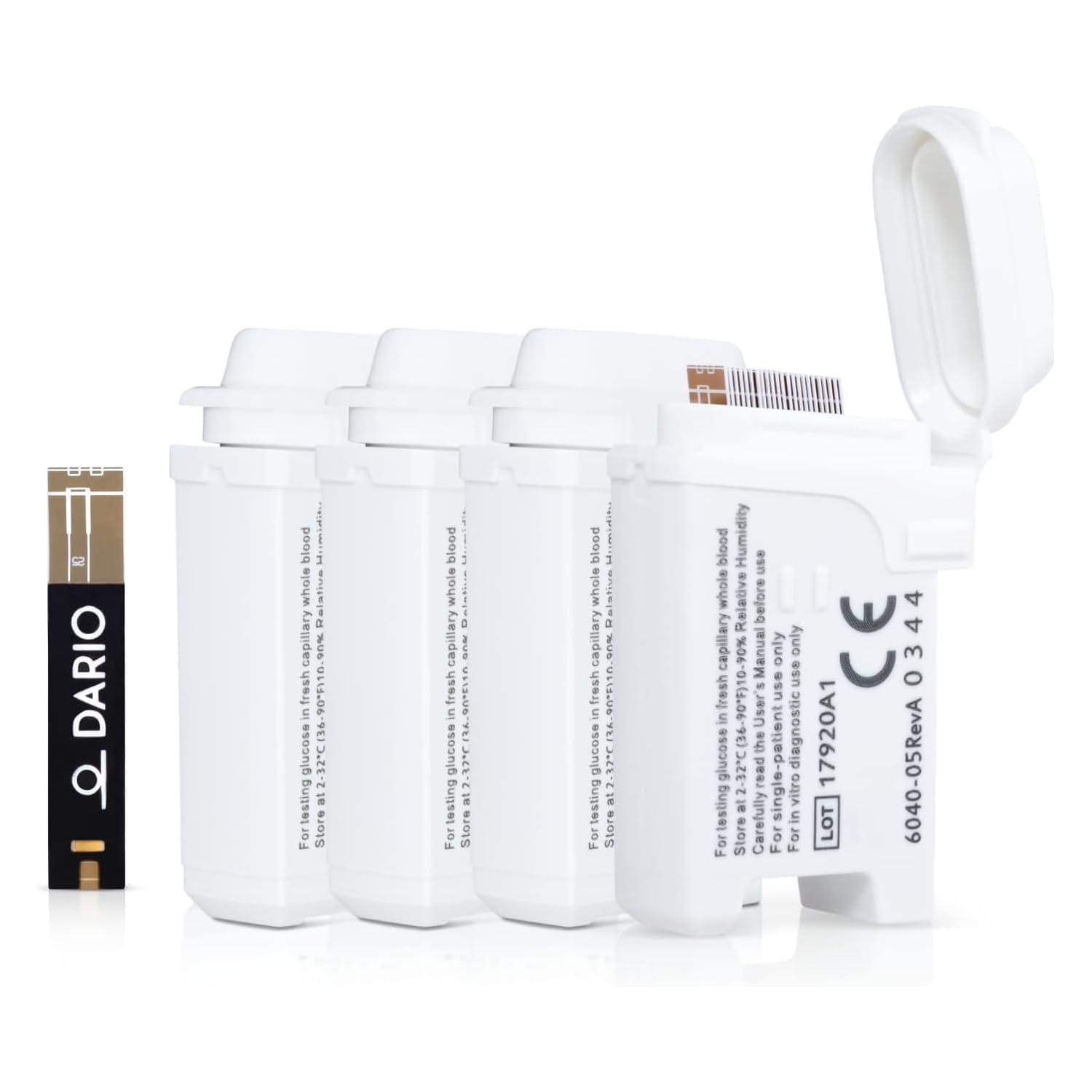 DARIO Dario Bundle: Smart Glucose Monitor Kit: Travel Case, Glucometer, 125 Test Strips, 110 Lancets (Lightning Adapter - For iPhones Up To 14 Only)