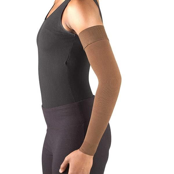 Ames Walker Ames Walker AW Style 7161 Lymphedema Armsleeve w/Silicone Top Band 20-30 mmHg Medium Natural - Manage edema swelling post mastectomy conditions - comfortable fabric