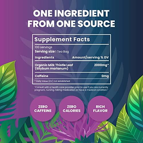 Cederberg Tea Company Organic Milk Thistle Tea — 100 Tea Bags | Organic Herbal Tea From Single Origin | Eco-Friendly Tea Bags | Non-GMO Caffeine Free Tea With Zero Sugar | Cederberg Tea Company