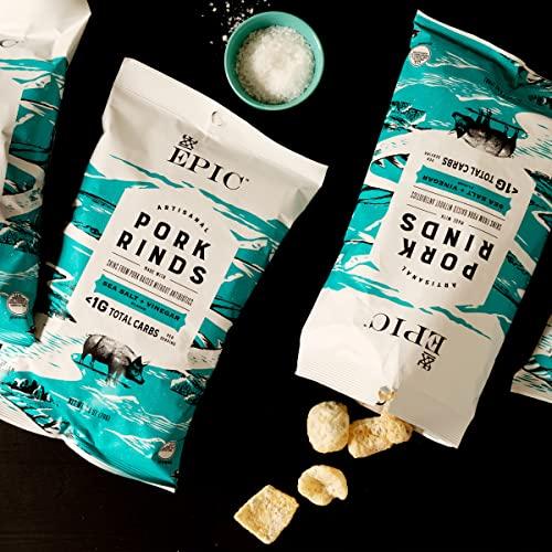 Epic EPIC Sea Salt + Vinegar Oven Baked Pork Rinds, Keto Friendly, 2.5 oz